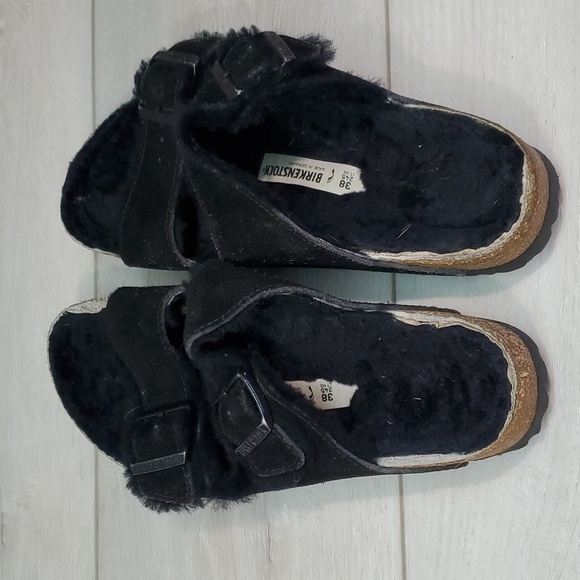 Birkenstock Women Arizona Comfort Suede Shearling Sandals shoes sz 38/7 - Picture 7 of 12